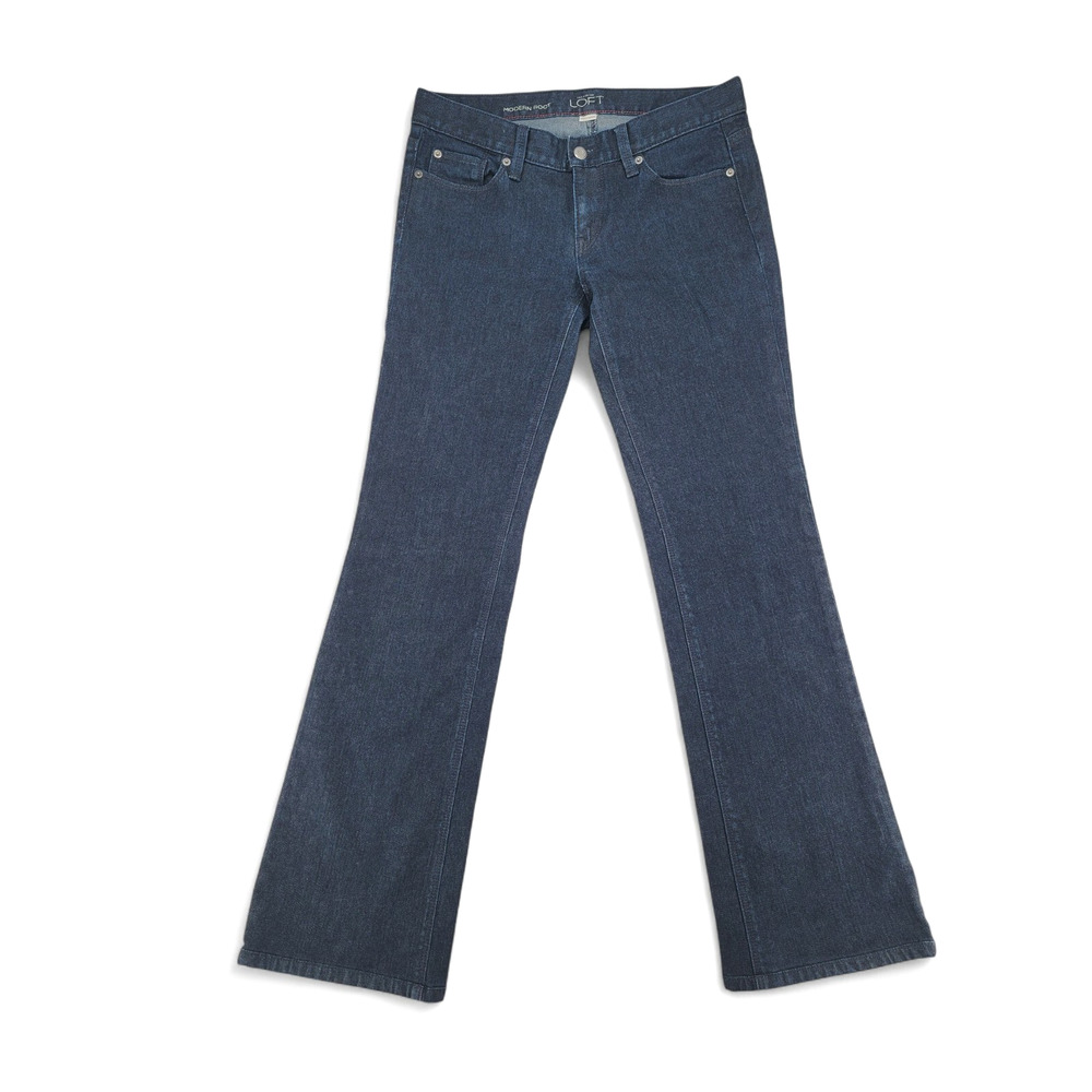 LOFT Modern Bootcut Jeans Size 6 Stretch Mid‎ Rise Dark Wash Denim